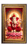 Lord Ganesha Digital Golden Balck Color Photo Frame | Hindu Religious Wall Decor | 10x16 Inches - Inspirational Wall Art For Office, Home Decor - Ideal Spiritual Gift (F16587)