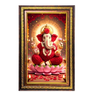 Lord Ganesha Digital Golden Balck Color Photo Frame | Hindu Religious Wall Decor | 18x24 Inches - Inspirational Wall Art For Office, Home Decor - Ideal Spiritual Gift (F16587) Lord Ganesha Digital Golden Balck Color Photo Frame | Hindu Religious Wall Decor | 18x24 Inches - Inspirational Wall Art For Office, Home Decor - Ideal Spiritual Gift (F16587)