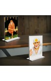 Sai Baba Acrylic T-Style Table Desk Big Both Side Photo Stand - 9x11 Inches, Compact and Stylish Spiritual Display, Easy to change 2 photos (Pack of 1)