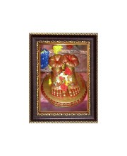 HiTechMart Maa Tara Charan Paduka Photo Frame – Decorative Spiritual Wall & Tabletop Frame for Home, Temple, and Office – Religious Gift & Puja Decor