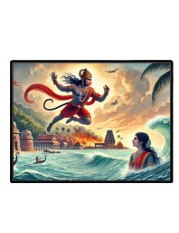 Lord Hanuman Laminated Photo - 7x9 Inches, Divine Blessings For Home & Office And Temple Decoration (F16101)