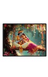 Lord RadhaKrishna Laminated Photo - 7x9 Inches, Divine Blessings For Home & Office And Temple Decoration (F16086)
