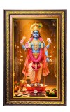 Lord Vishnu Digital Golden Balck Color Photo Frame | Hindu Religious Wall Decor | 12x18 Inches - Inspirational Wall Art For Office, Home Decor - Ideal Spiritual Gift (F16806)