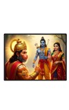 Lord RamSiya Laxman Laminated Photo - 9x11 Inches, Divine Blessings For Home & Office And Temple Decoration (F16112)