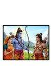 Lord RamSita,Lakshmana Laminated Photo - 7x9 Inches, Divine Blessings For Home & Office And Temple Decoration (F16048)