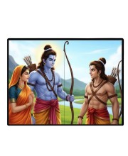 Lord RamSita,Lakshmana Laminated Photo - 5x7 Inches, Divine Blessings For Home & Office And Temple Decoration (F16048)