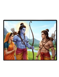 Lord RamSita,Lakshmana Laminated Photo - 7x9 Inches, Divine Blessings For Home & Office And Temple Decoration (F16048)