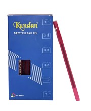 Kundan Df Pen | Ball Pen Box Pack | Slim & Red Color Body Pens Easy to hold | Pack of 1, P-20, INK Colour - Red | Smooth Writing use for Study, Office Work