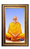 Devatwal Mahant Swami Maharaj Digital Golden Balck Color Photo Frame | Hindu Religious Wall Decor | 18x24 Inches - Inspirational Wall Art For Office, Home Decor - Ideal Spiritual Gift (F16525)