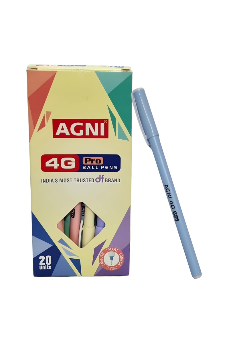 HiTechMart AGNI 4G Pro | Pack of 20 Units | Blue Direct-Fill Pens | 0.7 mm Tip size | Ideal for Students and Professionals | Suitable for School and Office Writing