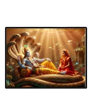 Lord Vishnu Laminated Photo - 7x9 Inches, Divine Blessings For Home & Office And Temple Decoration (F16090)