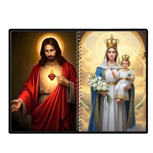 Jesus Christ - Mother Mary Laminated Photo - 9x11 Inches, Divine Blessings For Home & Office And Temple Decoration (F16410)