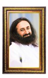 Sri Sri Ravi Shankar Digital Golden Balck Color Photo Frame | Hindu Religious Wall Decor | 16x22 Inches - Inspirational Wall Art For Office, Home Decor - Ideal Spiritual Gift (F16610)