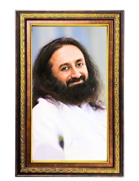 Sri Sri Ravi Shankar Digital Golden Balck Color Photo Frame | Hindu Religious Wall Decor | 10x16 Inches - Inspirational Wall Art For Office, Home Decor - Ideal Spiritual Gift (F16610)