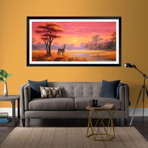 Nature Landscape Floating Frame Scenery Digital Print - (I5649) - 24x36 inch Modern Nature Wall Art for Living Room, Bedroom, Office, Hotels, Drawing Room