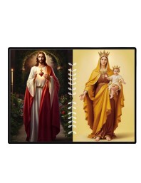 Jesus Lady Of FatimaLaminated Photo - 13x15 Inches, Divine Blessings For Home & Office And Temple Decoration (F16234)