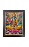 Hitech Sales Shri Bishnu Dev Photo Frame for Pooja Room, Temple Decor, Home Decoration and Gift (Wall and Tabletop, Rectangular, Polystyrene Frame, Printed Photo, 24 x 29 cm, Black)