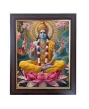 Hitech Sales Shri Bishnu Dev Photo Frame for Pooja Room, Temple Decor, Home Decoration and Gift (Wall and Tabletop, Rectangular, Polystyrene Frame, Printed Photo, 24 x 29 cm, Black)