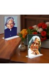 APJ Abdul Kalam Acrylic T-Style Table Desk Both Side Photo Stand - 7x9 Inches, Compact and Stylish Spiritual Display, Easy to change 2 photos (Pack of 1)
