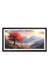 Nature Landscape Floating Frame Scenery Digital Print - (I5703) - 24x48 inch Modern Nature Wall Art for Living Room, Bedroom, Office, Hotels, Drawing Room