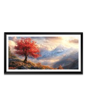 Nature Landscape Floating Frame Scenery Digital Print - (I5703) - 12x24 inch Modern Nature Wall Art for Living Room, Bedroom, Office, Hotels, Drawing Room