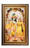 Radha Krishna Digital Golden Balck Color Photo Frame | Hindu Religious Wall Decor | 16x22 Inches - Inspirational Wall Art For Office, Home Decor - Ideal Spiritual Gift (F16697)