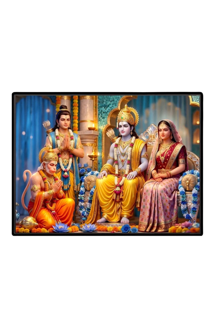 Lord RamSiya Laminated Photo - 9x11 Inches, Divine Blessings For Home & Office And Temple Decoration (F16093)