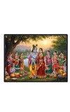 Lord RadhaKrishna Laminated Photo - 5x7 Inches, Divine Blessings For Home & Office And Temple Decoration (F16100)