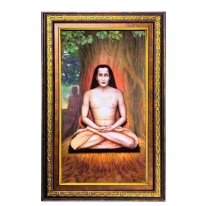 Mahavatar Babaji Maharaj Digital Golden Balck Color Photo Frame | Hindu Religious Wall Decor | 16x22 Inches - Inspirational Wall Art For Office, Home Decor - Ideal Spiritual Gift (F16935)