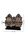 HiTechMart Wooden Jagannath Balabhadra Subhadra Idol on Stand – Handcrafted Decorative Statue for Car Dashboard, Home Mandir & Office Table – Spiritual Hindu Gift & Temple Decor