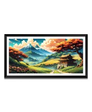 Nature Landscape Floating Frame Scenery Digital Print - (I5597) - 12x24 inch Modern Nature Wall Art for Living Room, Bedroom, Office, Hotels, Drawing Room