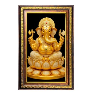 Lord Ganesha Digital Golden Balck Color Photo Frame | Hindu Religious Wall Decor | 18x24 Inches - Inspirational Wall Art For Office, Home Decor - Ideal Spiritual Gift (F16660) Lord Ganesha Digital Golden Balck Color Photo Frame | Hindu Religious Wall Decor | 18x24 Inches - Inspirational Wall Art For Office, Home Decor - Ideal Spiritual Gift (F16660)