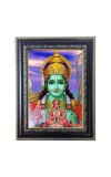 Hitech Sales Shree Ram and Hamuman ji Photo Frame for Pooja Room, Temple and Home Decoration, Printed Photo with Floral Design Polystyrene Frame, 5 x 7 Inches - Brown, Ideal for Gifting (Pack of 1)