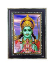 Hitech Sales Shree Ram and Hamuman ji Photo Frame for Pooja Room, Temple and Home Decoration, Printed Photo with Floral Design Polystyrene Frame, 5 x 7 Inches - Brown, Ideal for Gifting (Pack of 1)