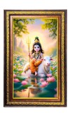 Lord Little Shiva Digital Golden Balck Color Photo Frame | Hindu Religious Wall Decor | 18x24 Inches - Inspirational Wall Art For Office, Home Decor - Ideal Spiritual Gift (F16692)
