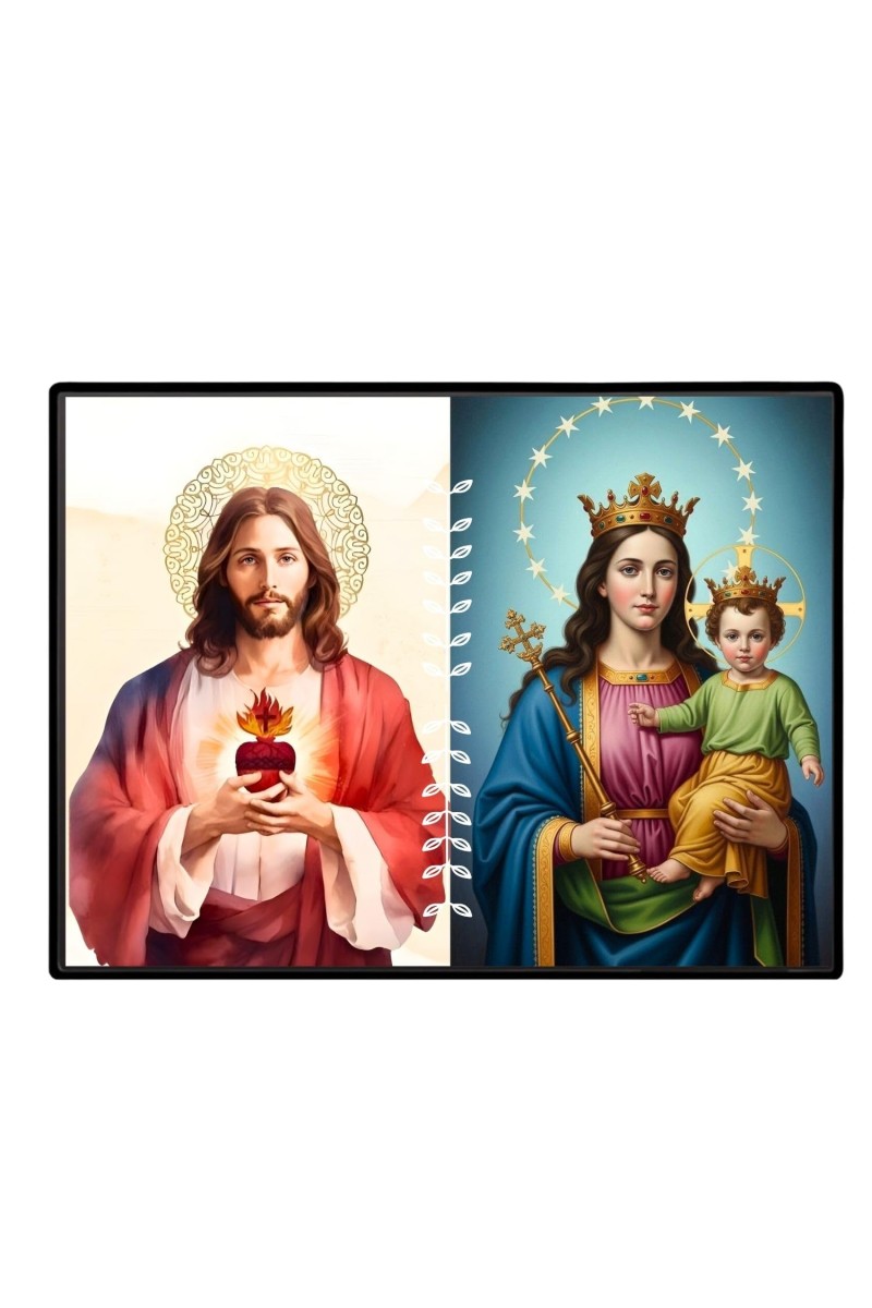 Jesus Christ - Mother Mary Laminated Photo - 13x15 Inches, Divine Blessings For Home & Office And Temple Decoration (F16256)