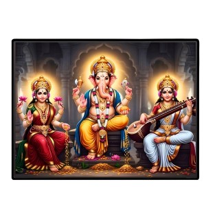 Lord Ganesha Maa Laxmi Sarswati Laminated Photo - 13x15 Inches, Divine Blessings For Home & Office And Temple Decoration (F16146) Lord Ganesha Maa Laxmi Sarswati Laminated Photo - 13x15 Inches, Divine Blessings For Home & Office And Temple Decoration (F16146)
