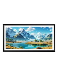 Nature Landscape Floating Frame Scenery Digital Print - (I5881) - 18x36 inch Modern Nature Wall Art for Living Room, Bedroom, Office, Hotels, Drawing Room