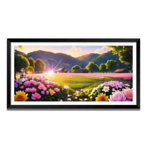 Nature Landscape Floating Frame Scenery Digital Print - (I5709) - 18x36 inch Modern Nature Wall Art for Living Room, Bedroom, Office, Hotels, Drawing Room