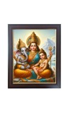 Hitech Sales Durga Mata with Ganesha And Kartika Photo Frame for Pooja Room, Temple Decor, Home Decoration and Gift