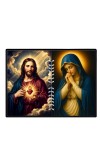 Jesus Virgin Mary Laminated Photo - 7x9 Inches, Divine Blessings For Home & Office And Temple Decoration (F16224)