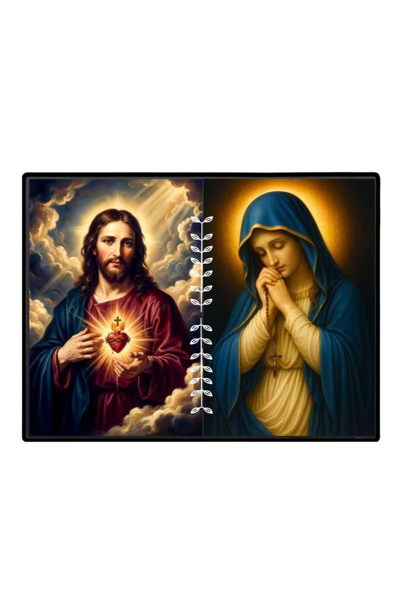 Jesus Virgin Mary Laminated Photo - 7x9 Inches, Divine Blessings For Home & Office And Temple Decoration (F16224)
