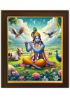 God Sree Krishna Photo Frames for Home Wall Pooja Room Living Room Gift Bedroom Multcolored L x H 10x12 Inches