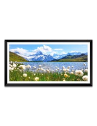 Nature Landscape Floating Frame Scenery Digital Print - (I5856) - 24x48 inch Modern Nature Wall Art for Living Room, Bedroom, Office, Hotels, Drawing Room