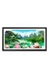 Nature Landscape Floating Frame Scenery Digital Print - (I5714) - 18x36 inch Modern Nature Wall Art for Living Room, Bedroom, Office, Hotels, Drawing Room