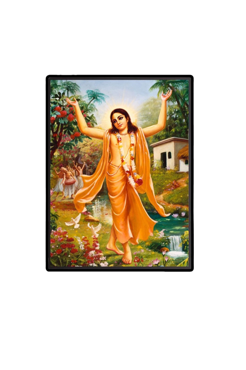 Chaitanya Mahaprabhu Laminated Photo - 7x9 Inches, Divine Blessings for Home & Office and Temple Decoration