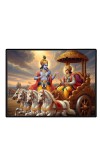 Lord Krishna Laminated Photo - 7x9 Inches, Divine Blessings For Home & Office And Temple Decoration (F16069)