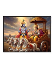 Lord Krishna Laminated Photo - 9x11 Inches, Divine Blessings For Home & Office And Temple Decoration (F16069)