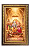 Lord Rama Sita Hanuman Digital Golden Balck Color Photo Frame | Hindu Religious Wall Decor | 14x20 Inches - Inspirational Wall Art For Office, Home Decor - Ideal Spiritual Gift (F16570)