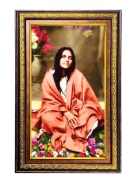 Anandamayi Digital Golden Balck Color Photo Frame | Hindu Religious Wall Decor | 18x24 Inches - Inspirational Wall Art For Office, Home Decor - Ideal Spiritual Gift (F16641)